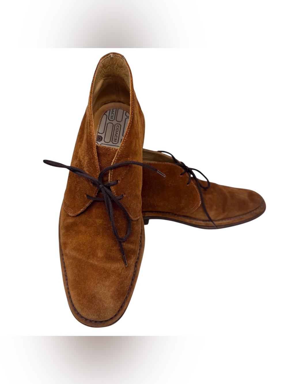 Coach Ace Men's Brown Suede Leather Chukka Boots 8.5 D Made in Italy Preppy Boho